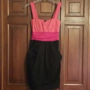 Maurice's black, pink and coral mini dress